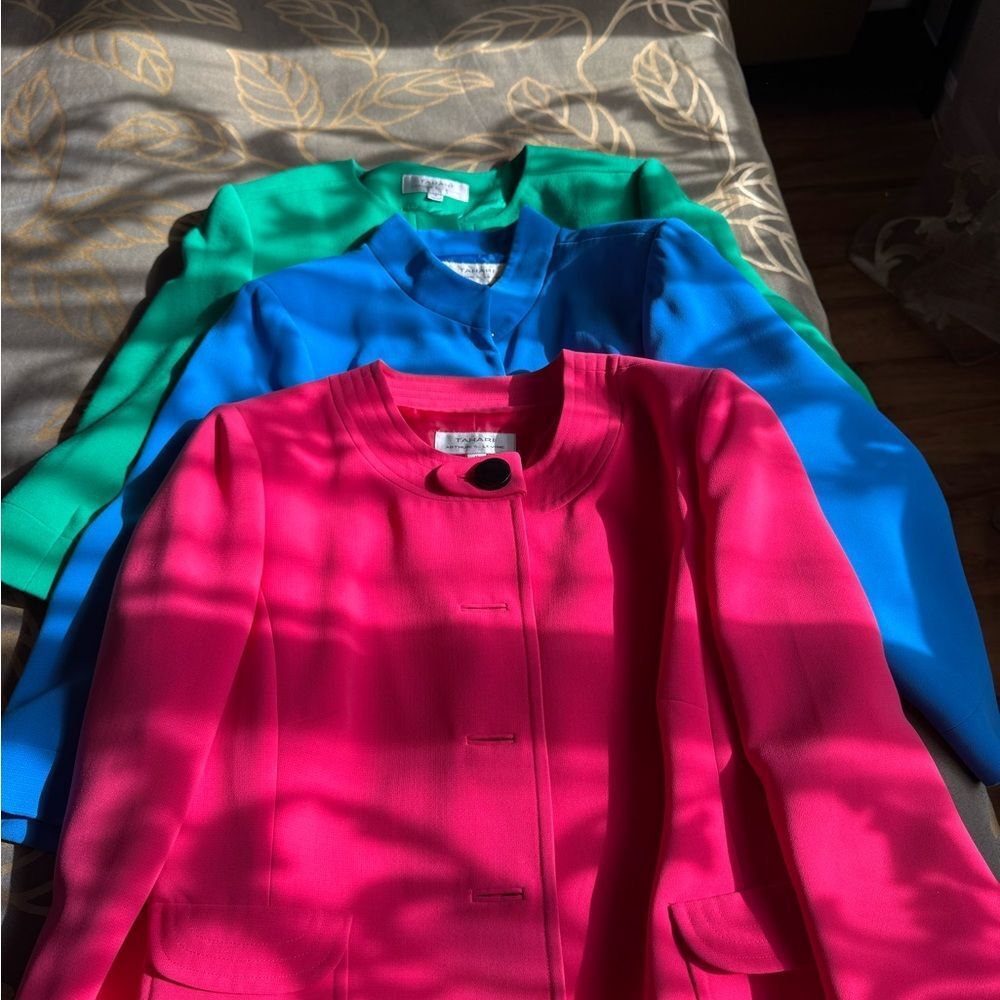 Bundle!!!   Tahari Pink, Blue, and Green Blazers